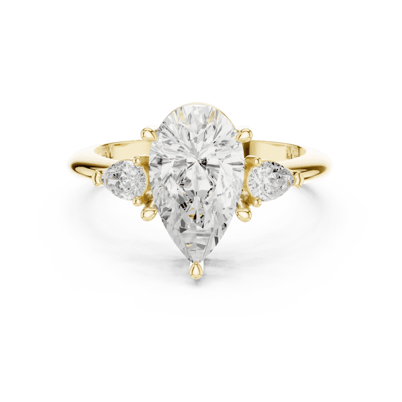 Pear Trilogy Ring - Yellow Gold
